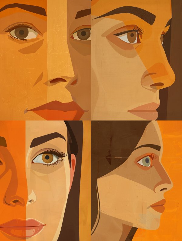 Geometric Amber Portrait Study
