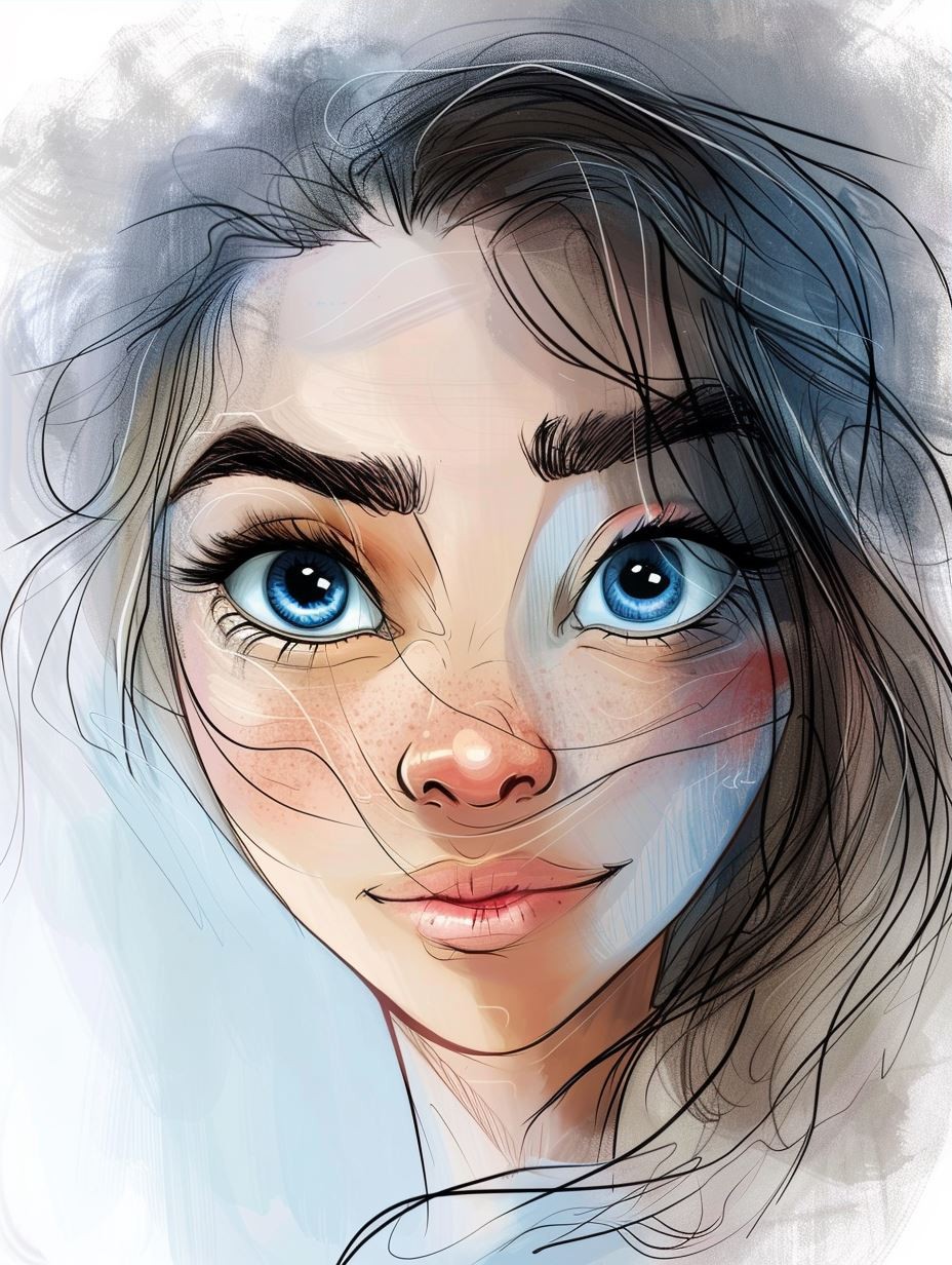 Ethereal Gazes: A Digital Portrait Study - Image 3