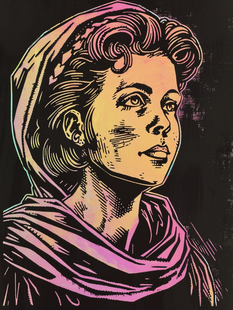 Neon Cyberpunk Halftone Portrait - Image 4