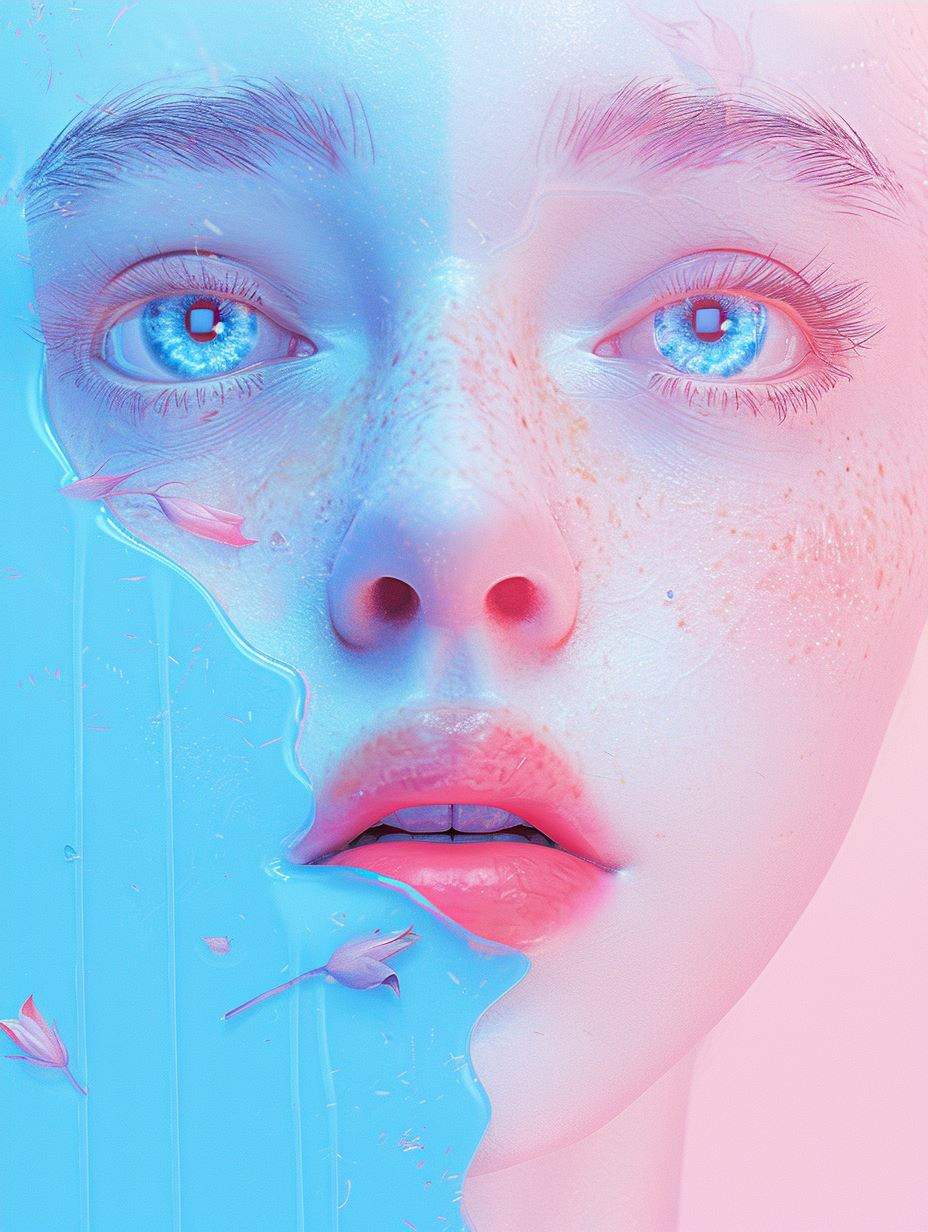 Neon Dreams: Ethereal Floral Portraits - Image 4