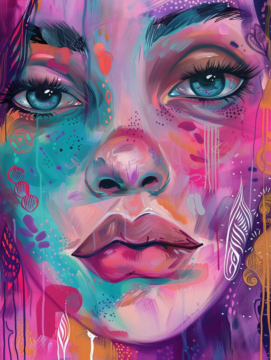 Neon Dream Pastel Portrait - Image 4