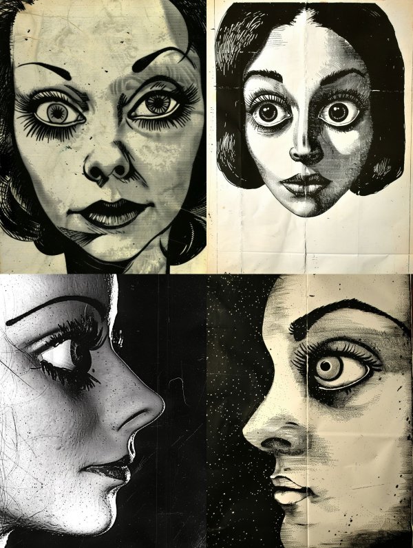 Haunting Gazes in Monochrome