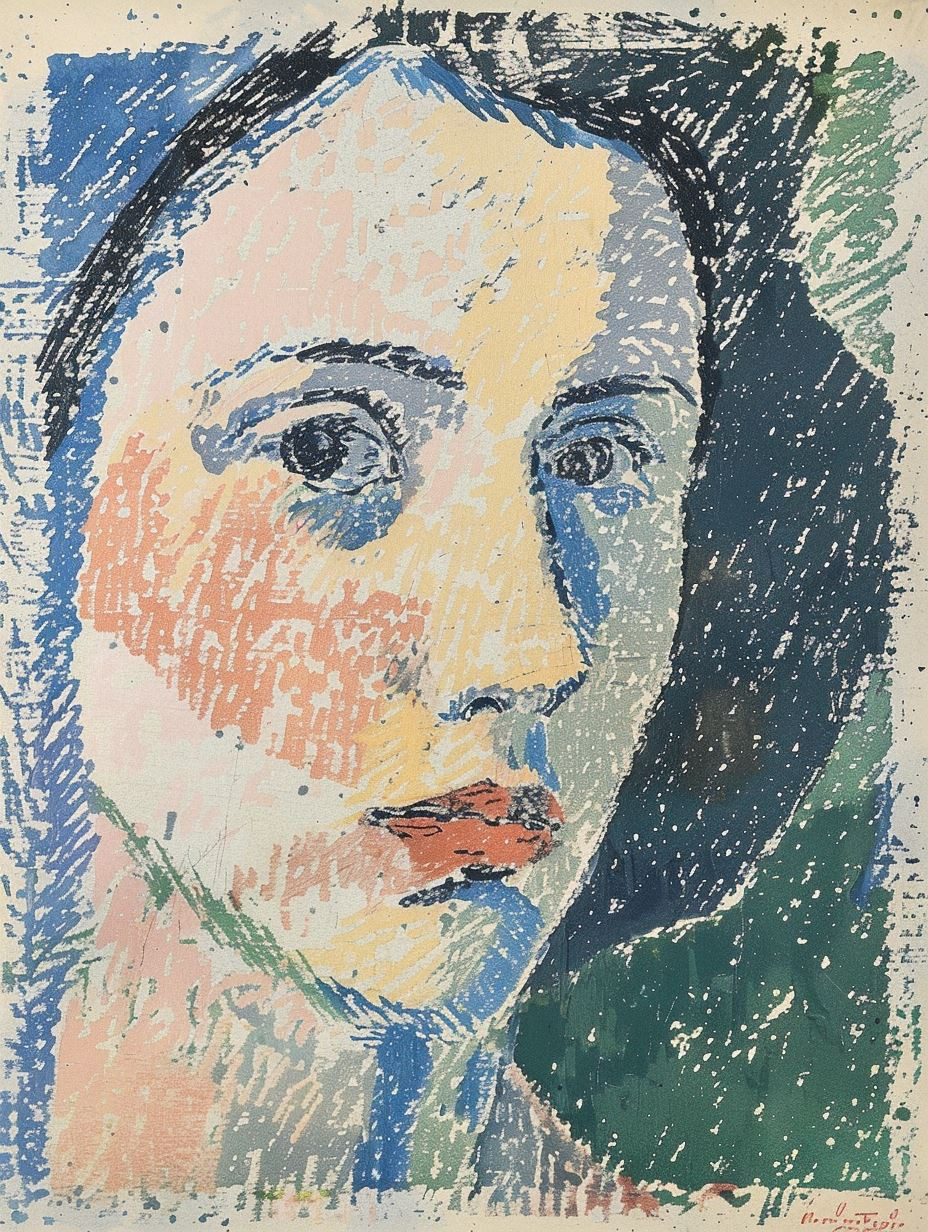 Fragmented Gaze in Pastel Hues - Image 1
