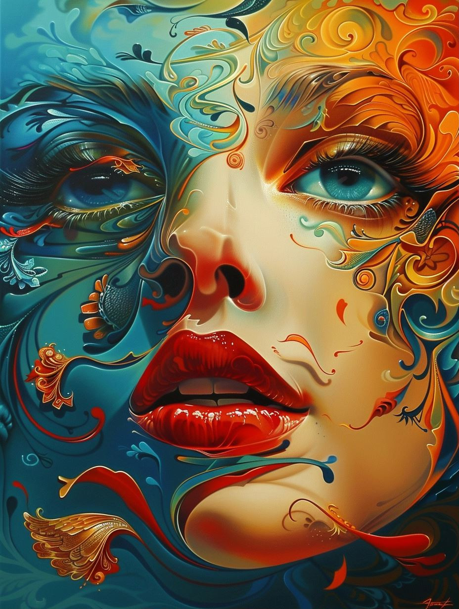 Surrealist Floral Portrait Fusion - Image 1