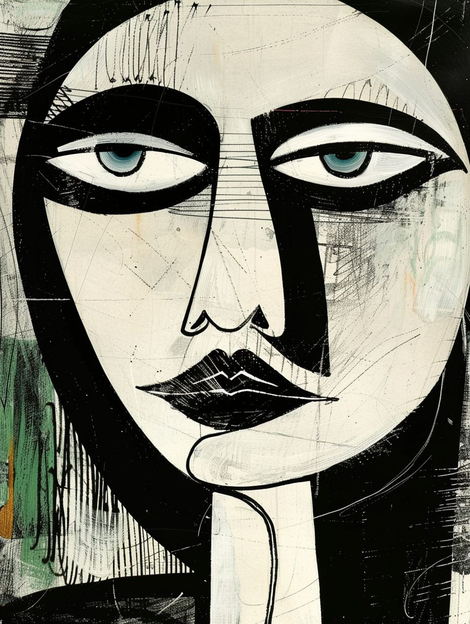Abstract Faces in Monochromatic Contrast - Image 3