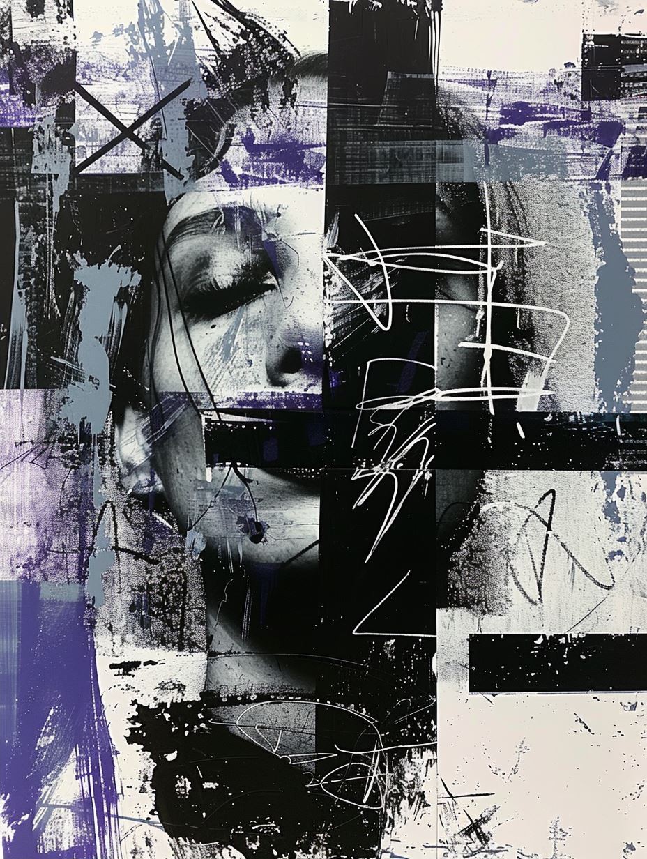 Fragmented Monochrome Soul Portrait - Image 2
