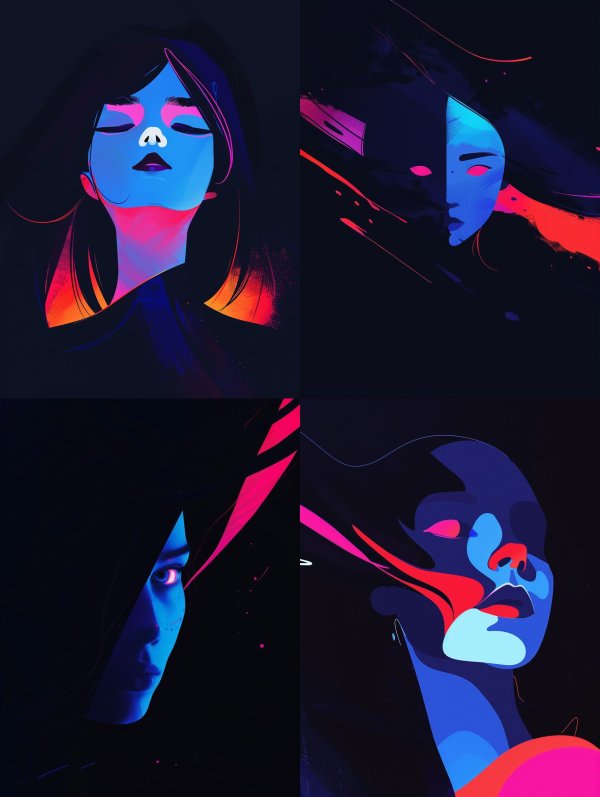 Neon Noir Ethereal Portraits