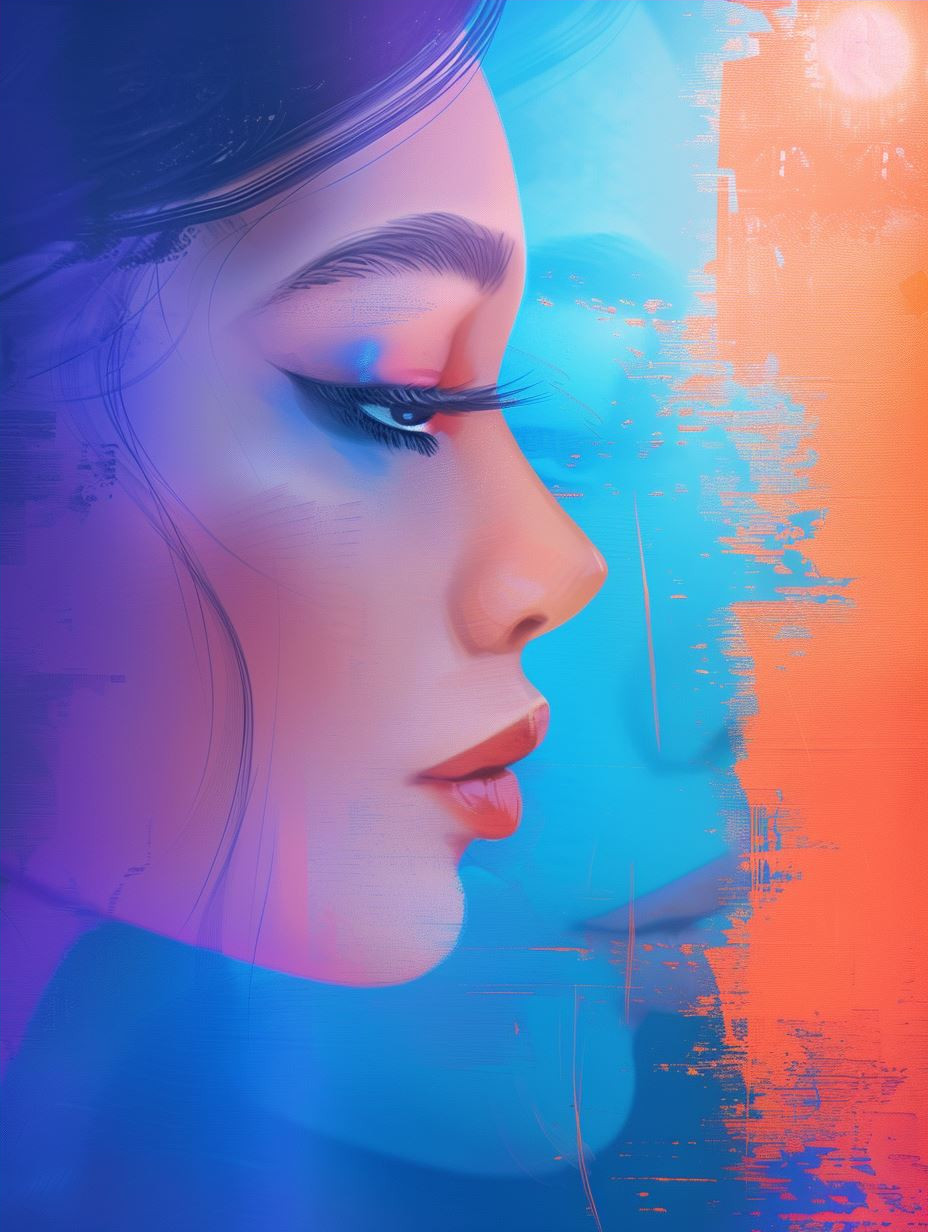 Neon Dreams: A Study in Digital Beauty - Image 4