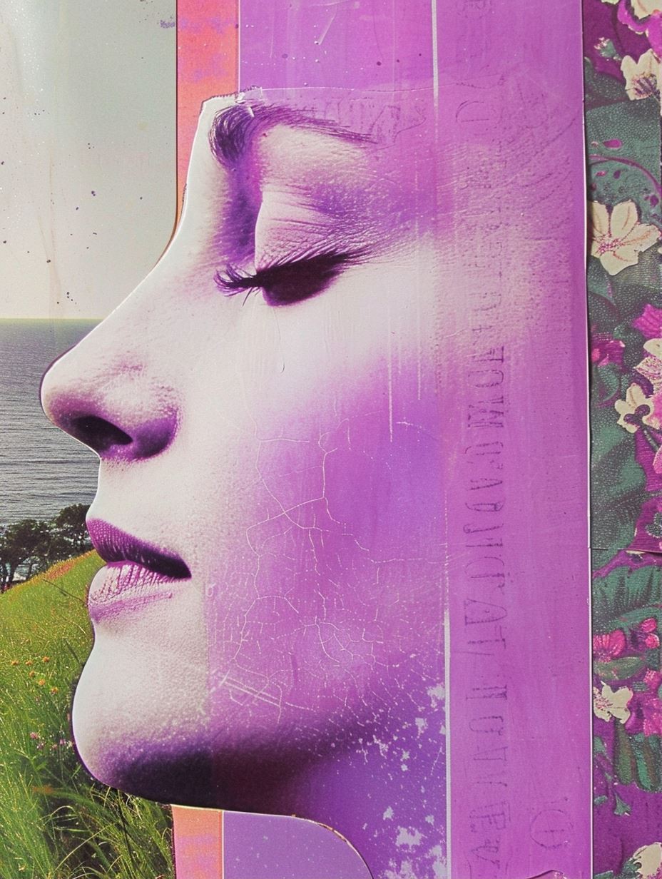 Violet Dreams Mixed Media Collage