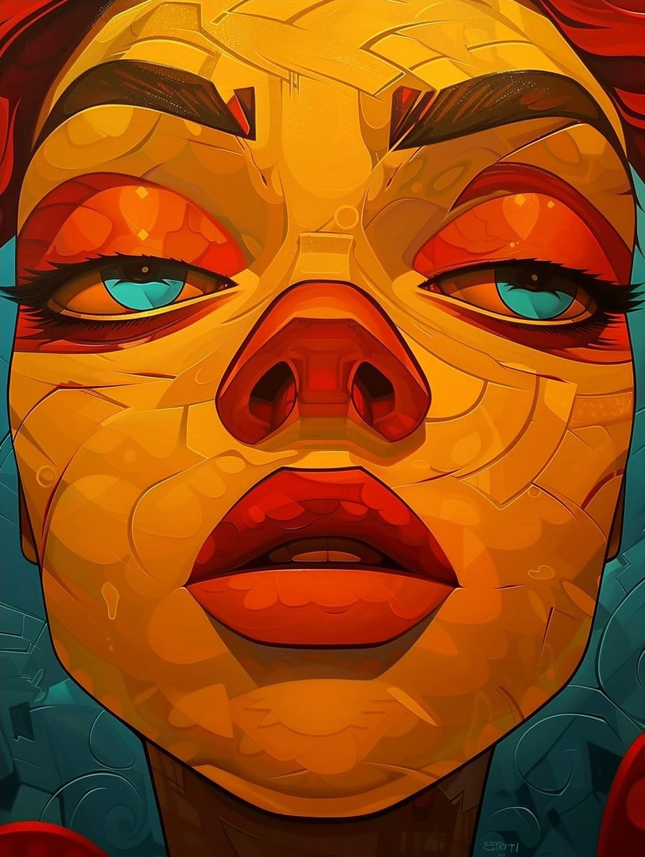 Golden Cracked Porcelain Portrait - Image 4