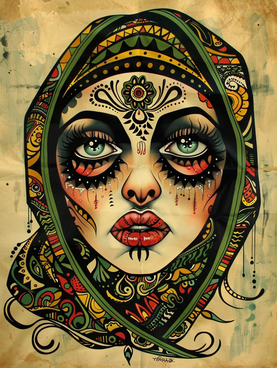 Melancholic Gaze of Ornate Sorrow - Image 3