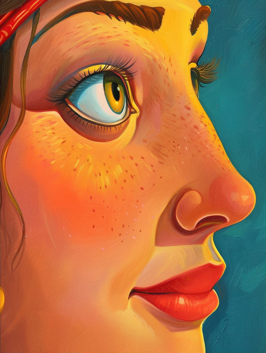 Vibrant Crimson Tresses Portrait - Image 2