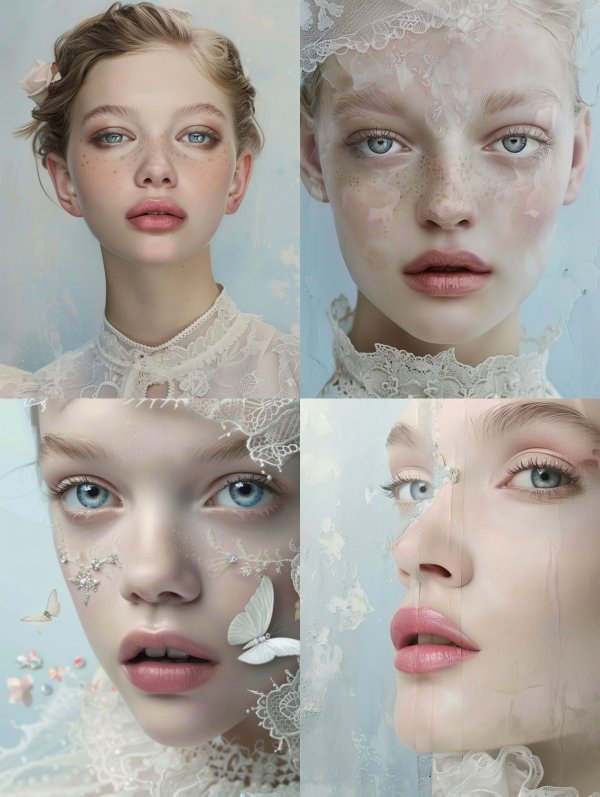 Ethereal Frost and Porcelain Beauty
