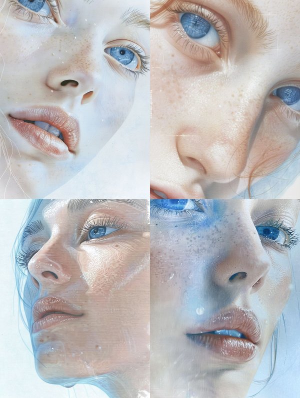 Ethereal Gaze: A Study in Blue