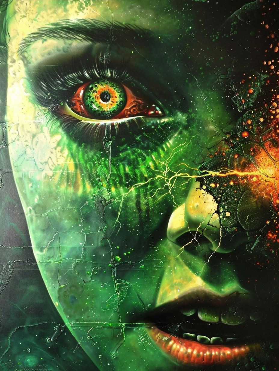 Cosmic Gaze of Neon Dreams - Image 3