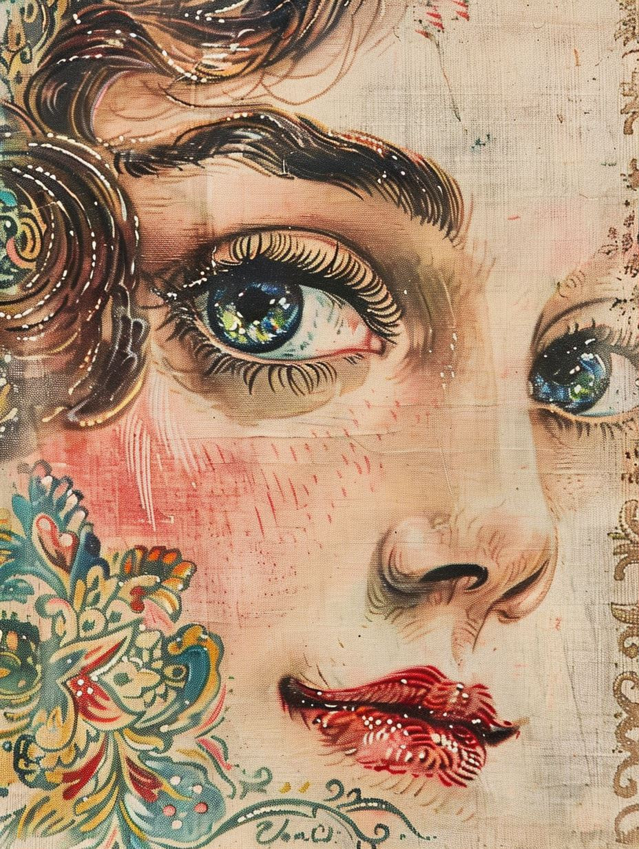 Floral Art Nouveau Portrait Study - Image 1