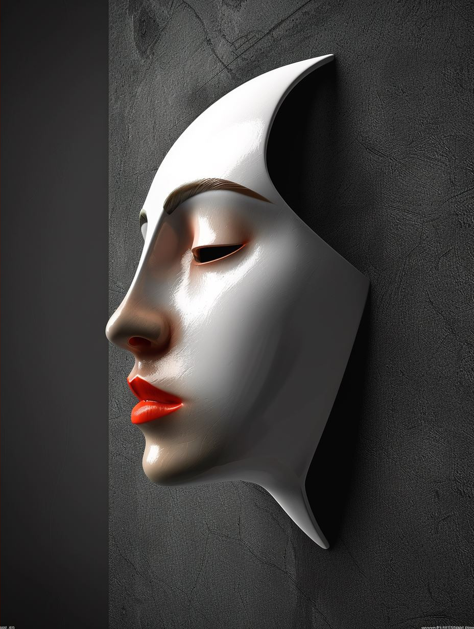 Surrealist Crimson Contrast Portrait - Image 4