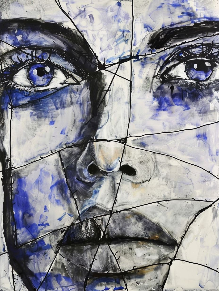 Fragmented Glass Portrait Study - Image 2