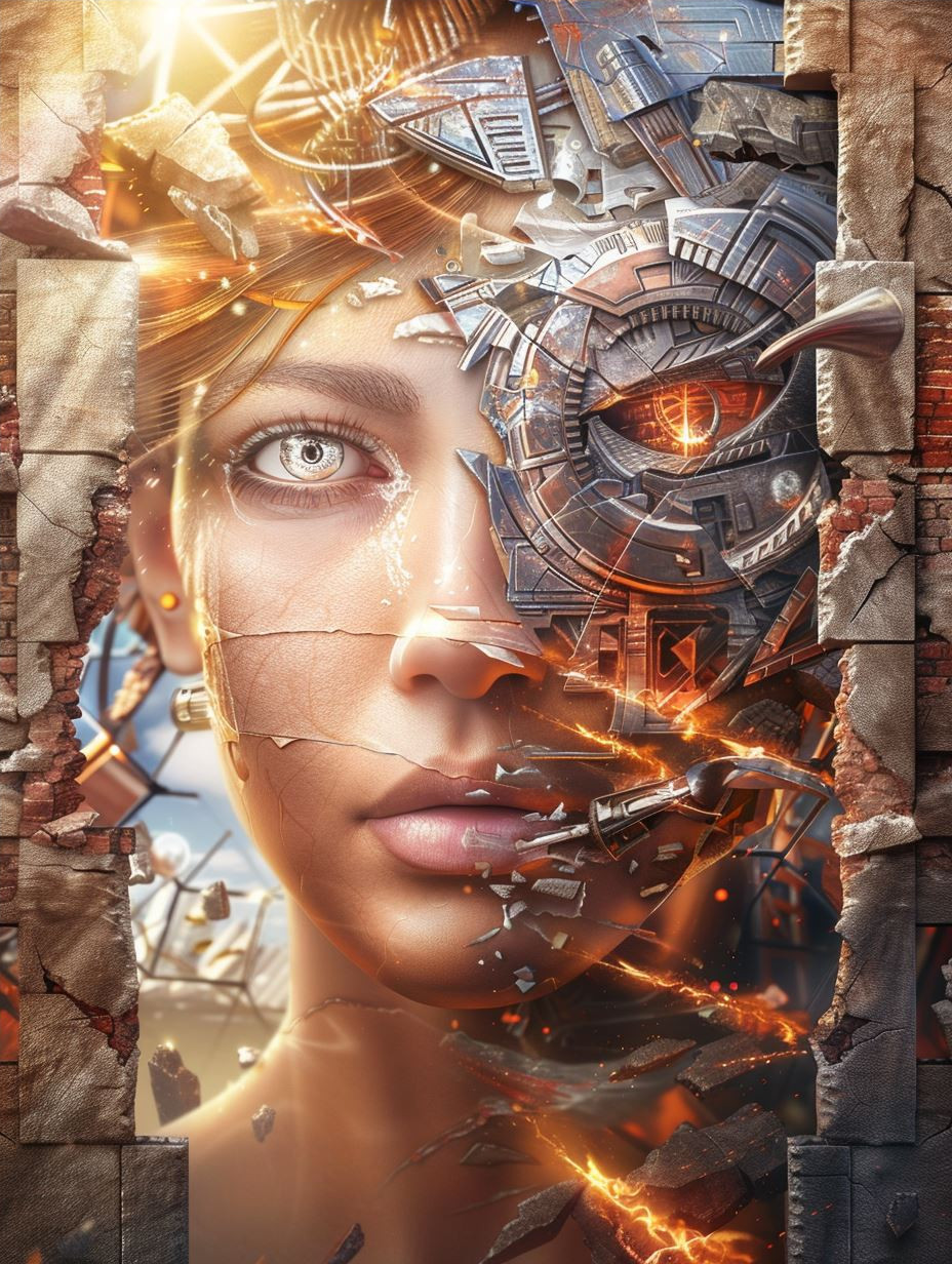 Futuristic Cybernetic Humanoid Portraits - Image 4