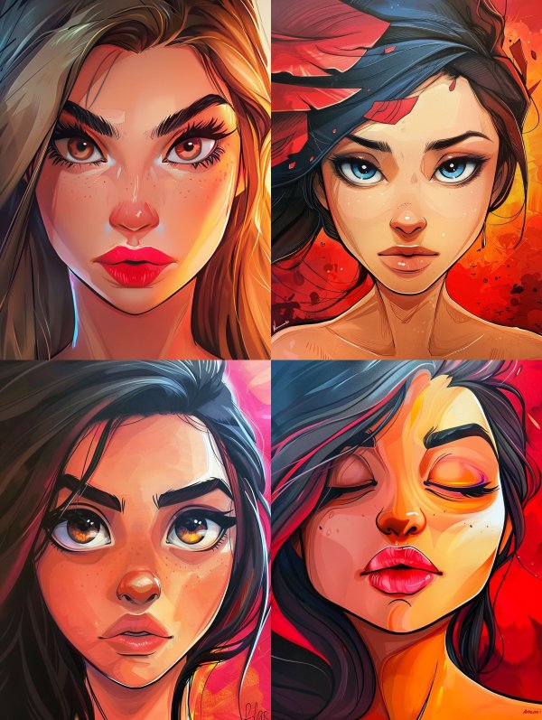 Vibrant Digital Portrait Study