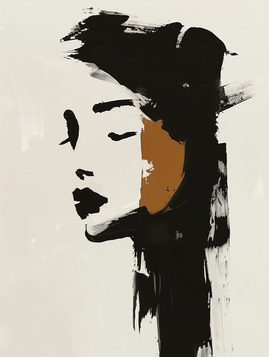 Abstract Minimalist Portrait in Ochre - Image 4