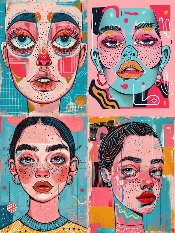 Vibrant Neo-Pop Portrait Studies