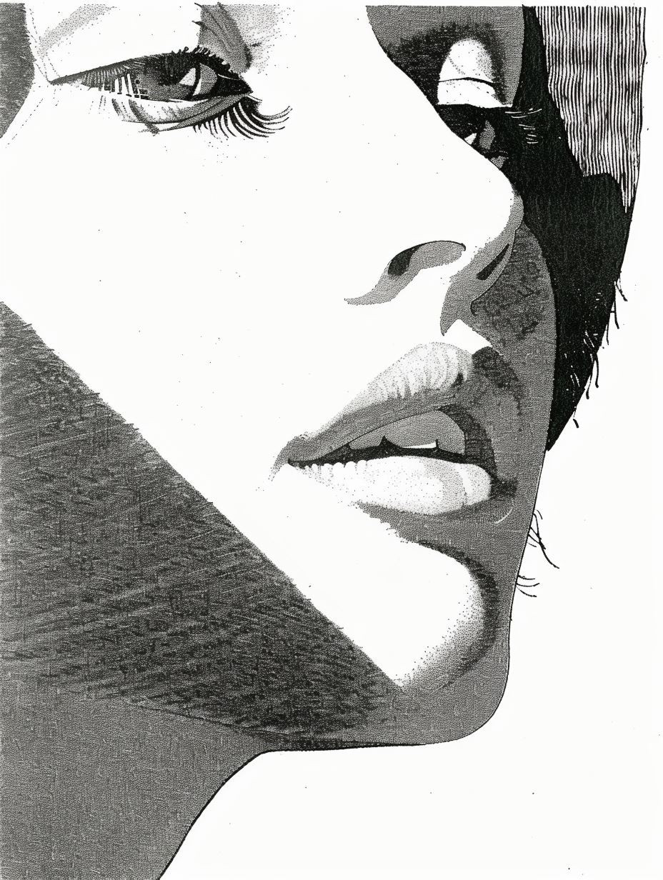 Dramatic Ink Hatching Portrait - Image 3