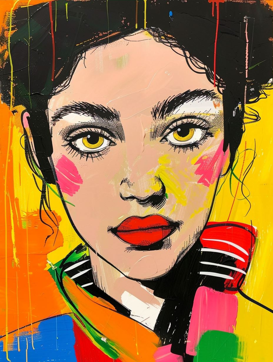 Vibrant Visions: A Quadtych of Modern Faces - Image 3