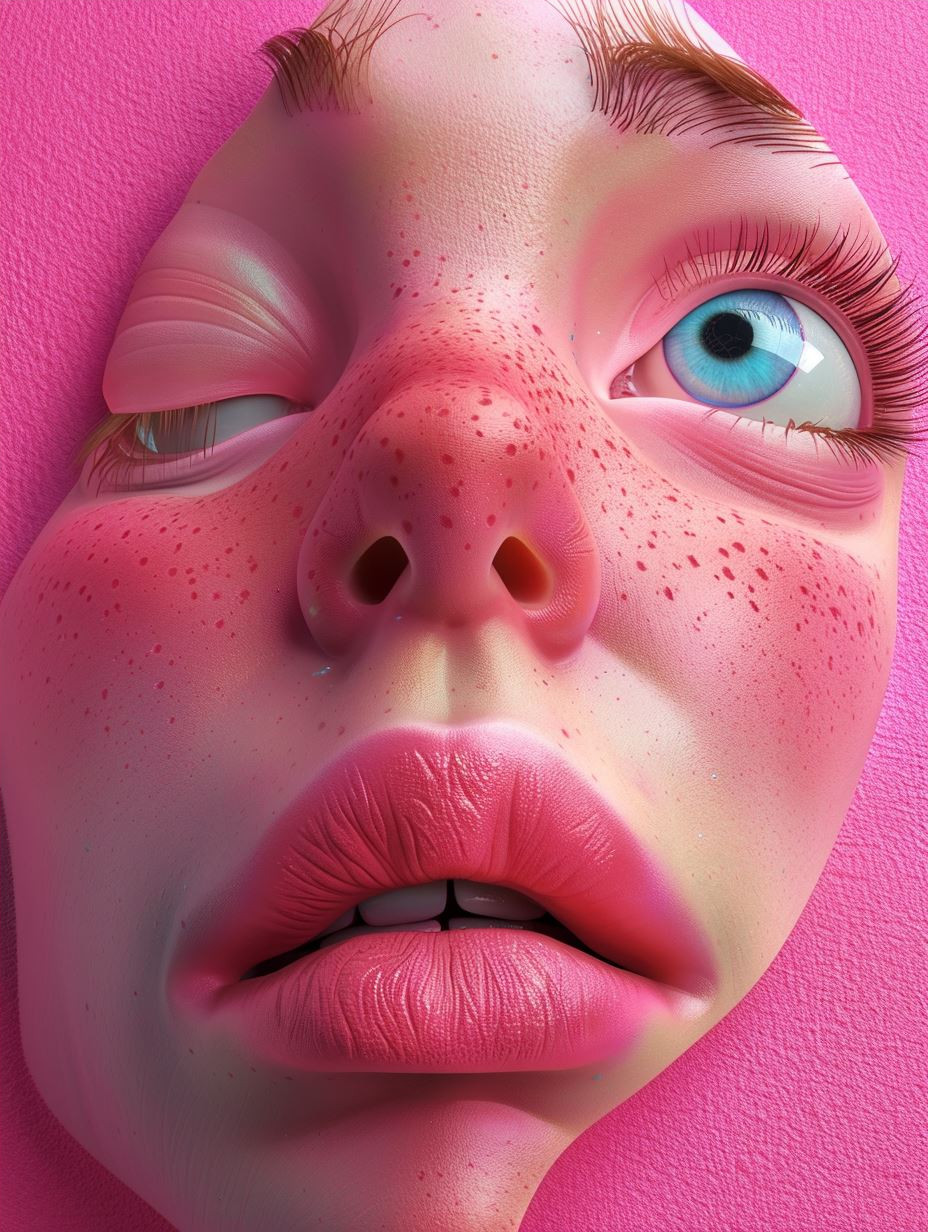 Ethereal Pink Surrealist Portraits - Image 4