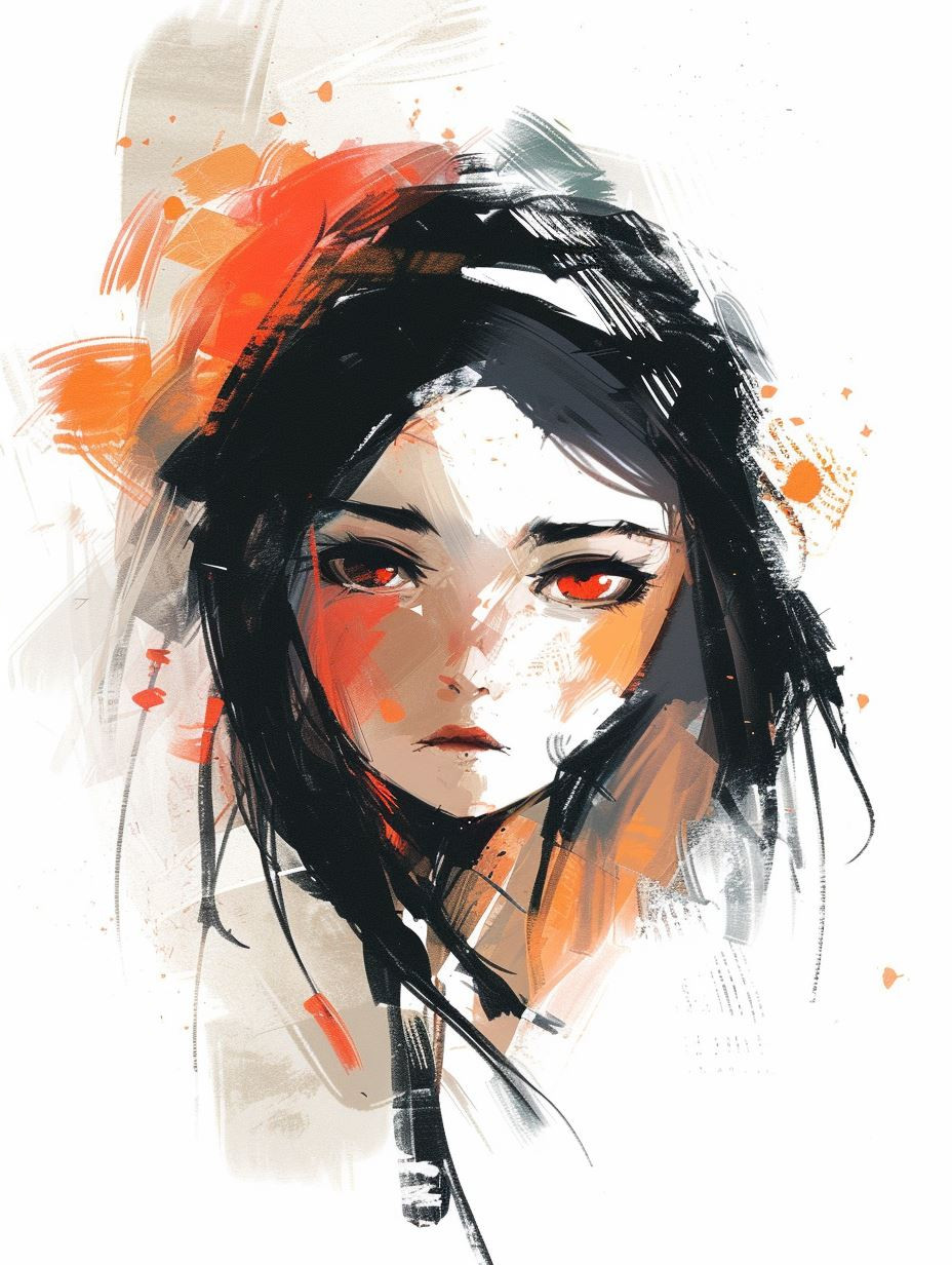 Crimson Echoes: Digital Portrait Studies - Image 2