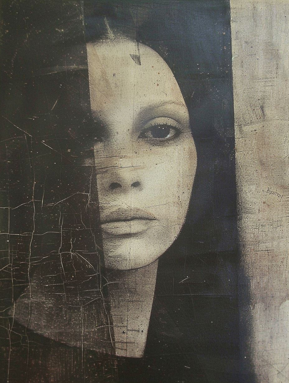 Fragmented Soul in Monochrome Ink - Image 2