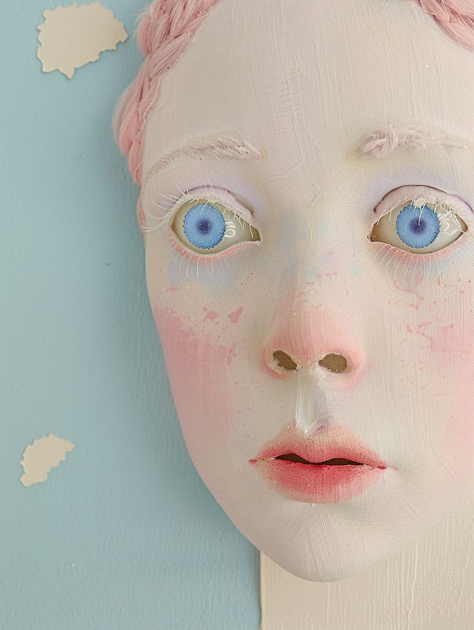 Ethereal Dreamscapes: Handcrafted Surrealist Doll Faces - Image 1