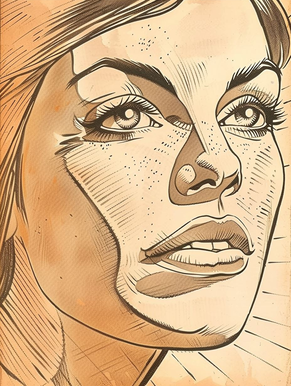 Bold Ink Hatching Portrait Study - Image 4