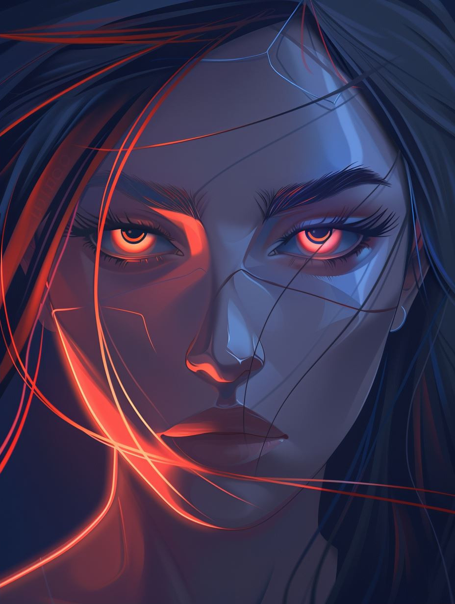 Neon Prism Digital Portrait - Image 2