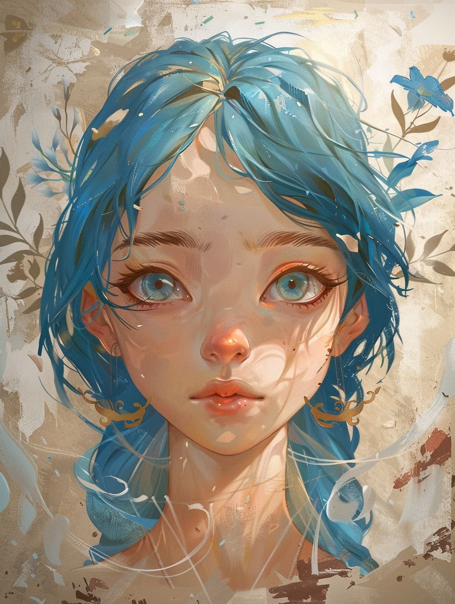 Celestial Azure Spirit Portrait - Image 2