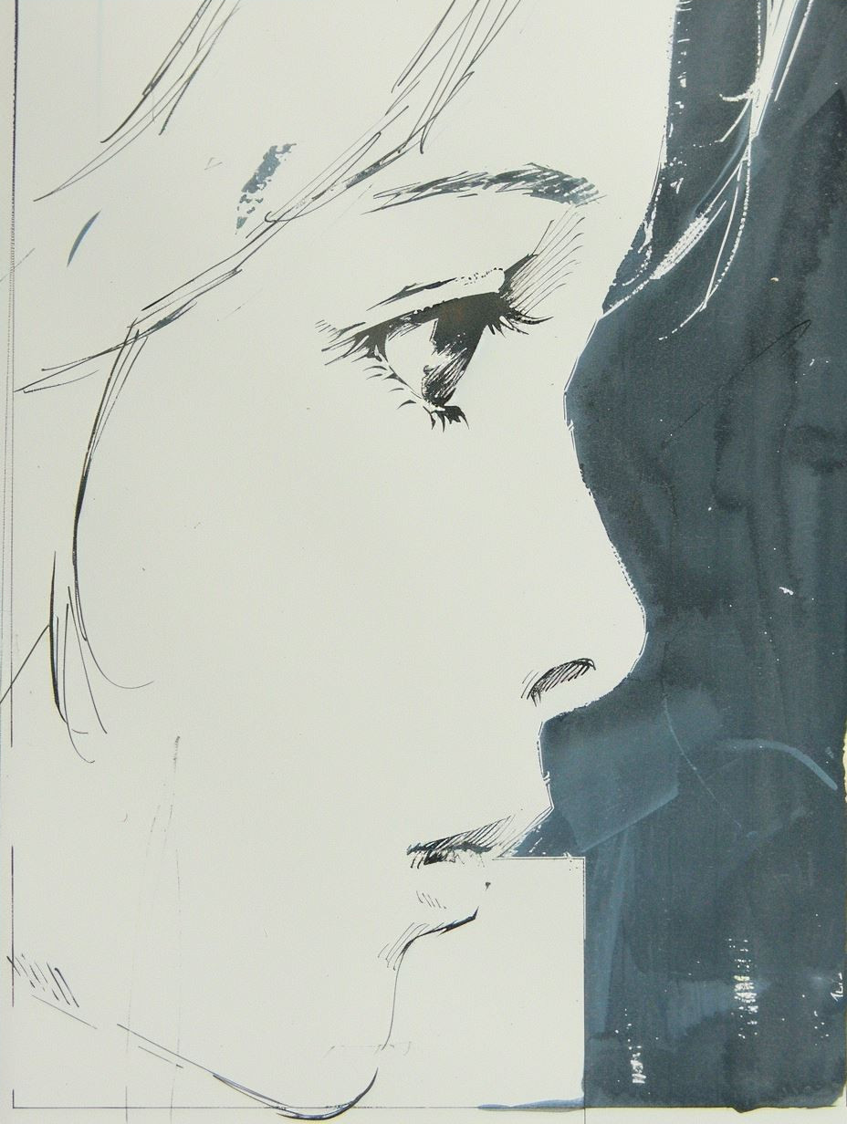 Ethereal Gaze: A Study in Ink - Image 4