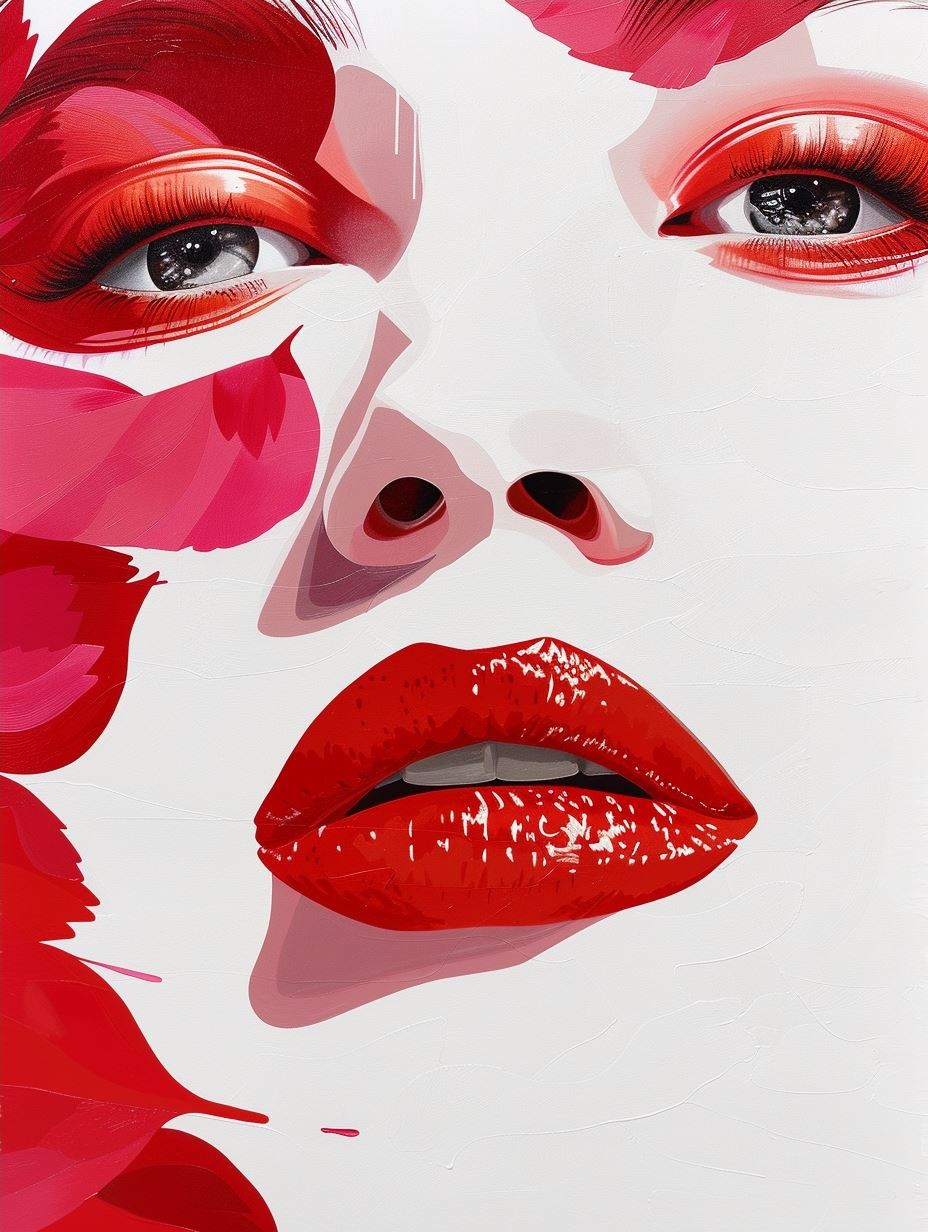 Crimson Petals Floral Portrait - Image 4