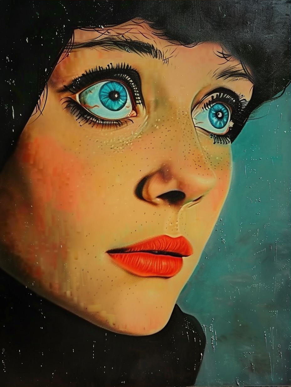 Ethereal Gaze in Vibrant Oil - Image 3