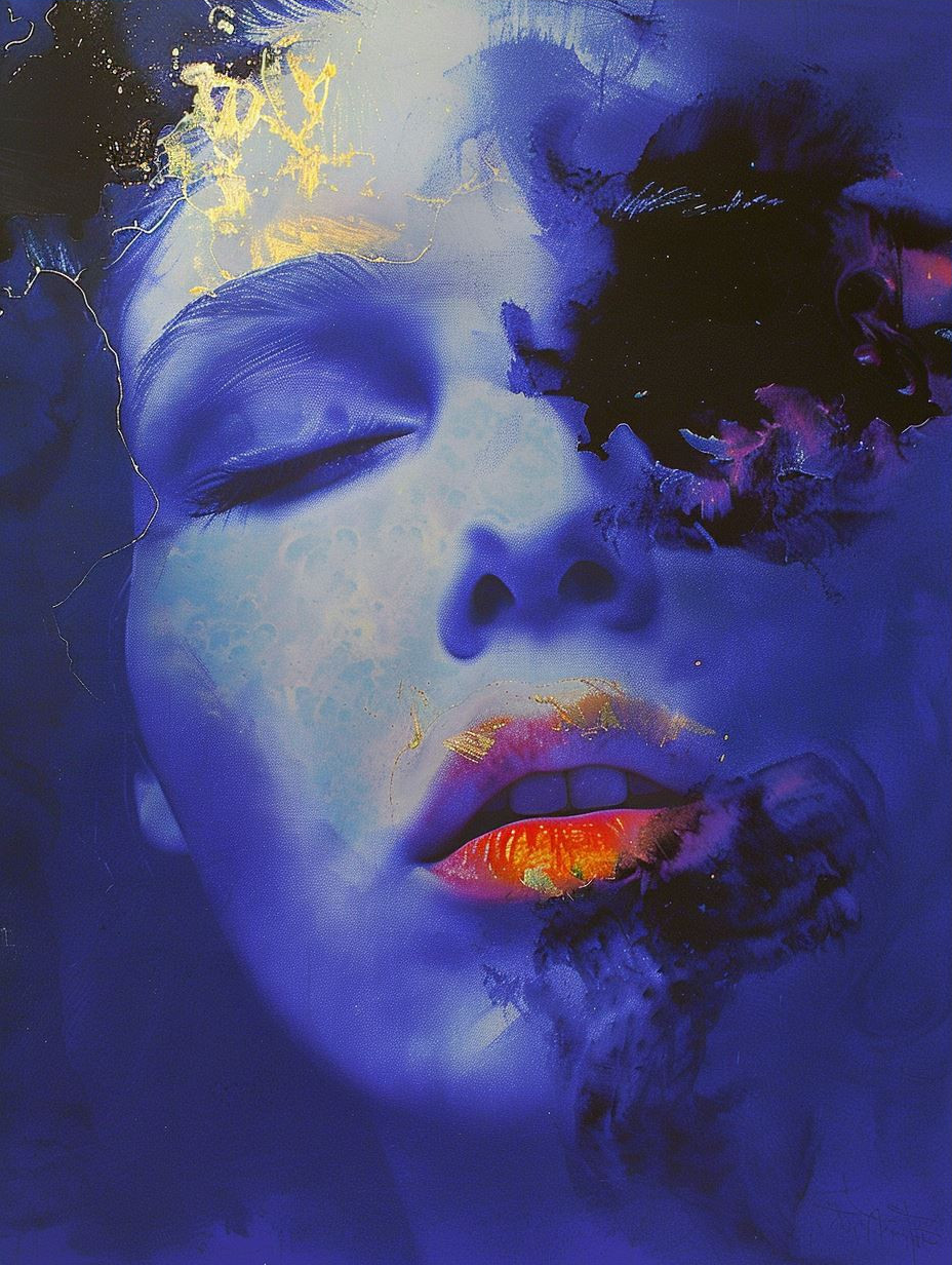 Ethereal Blue Fragmented Portraits - Image 3