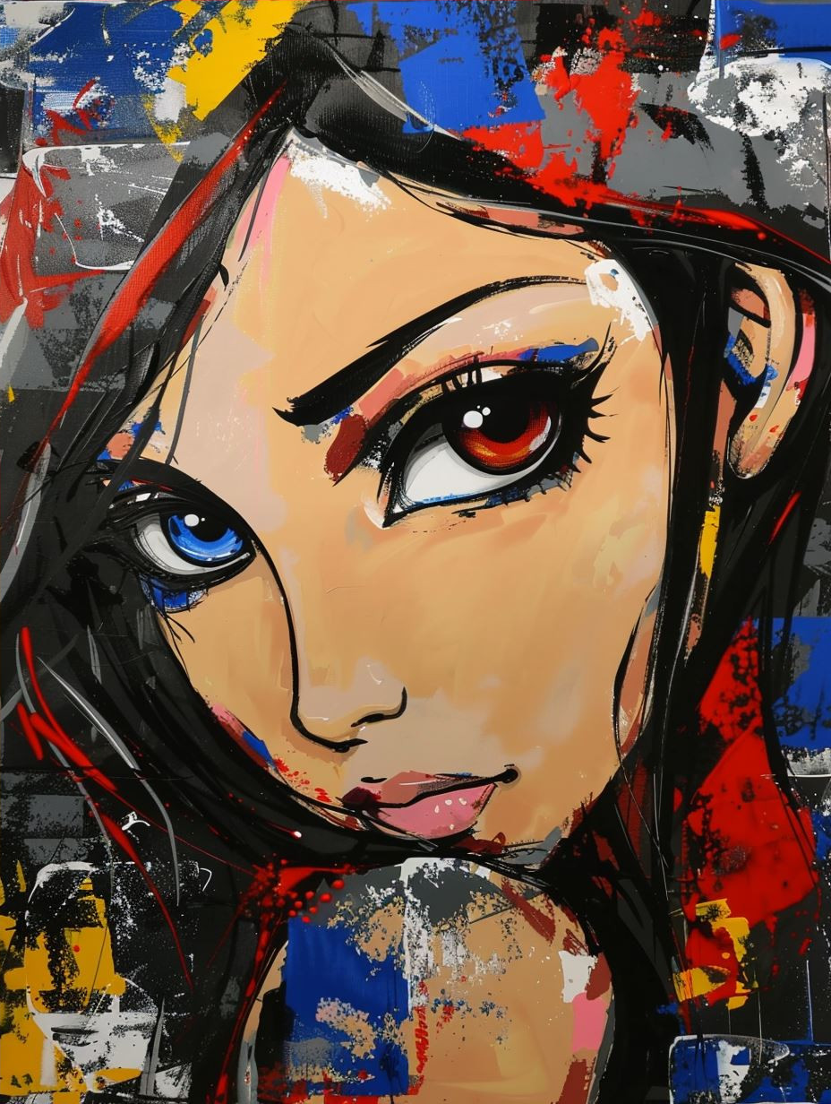 Dramatic Monochrome Ink Portrait - Image 4