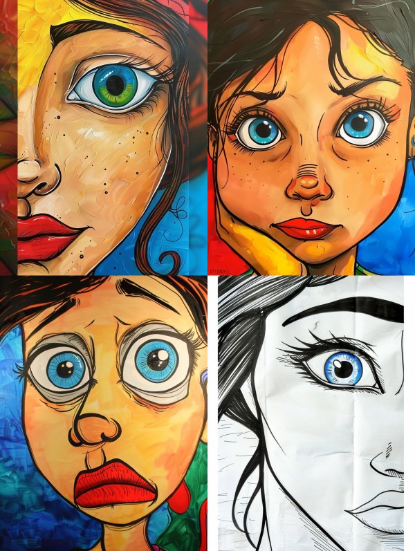 Vibrant Impasto Gaze