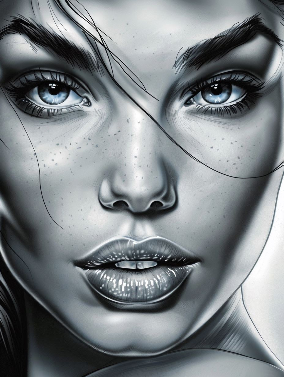 Monochrome Hyper-Realistic Portrait Study - Image 2