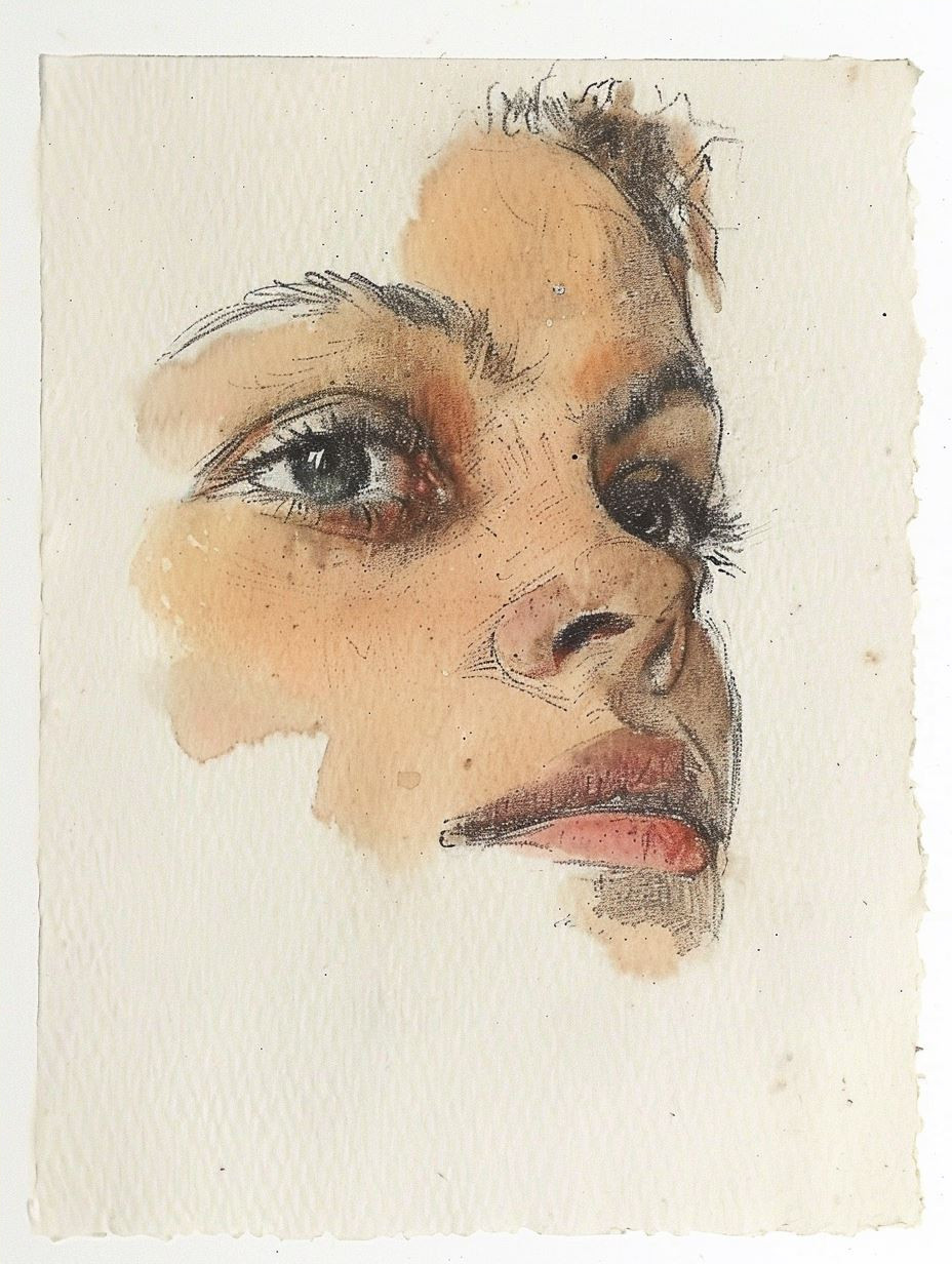 Fragmented Charcoal Portrait Study - Image 4