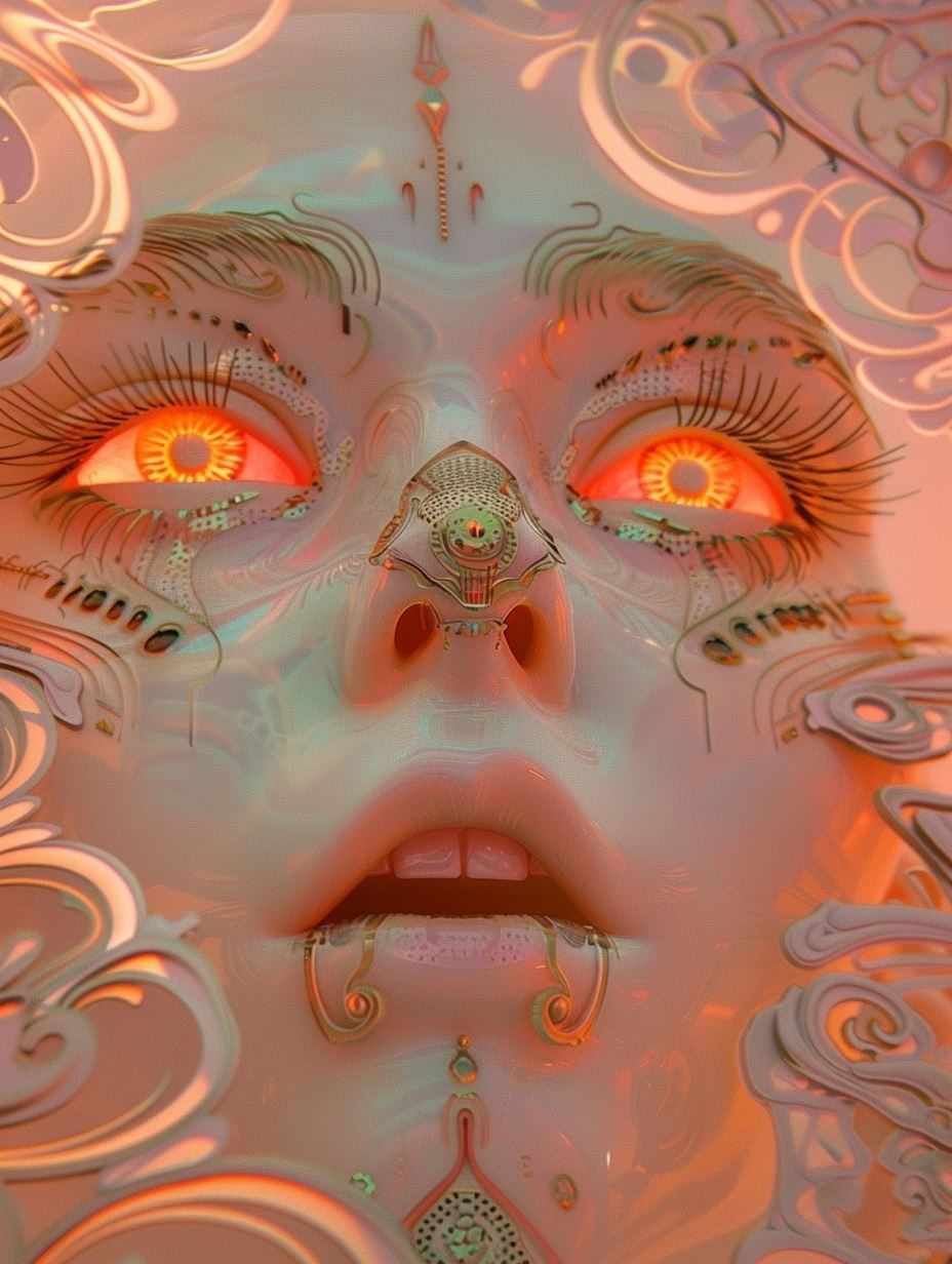Ethereal Neon Surrealist Portraits - Image 1