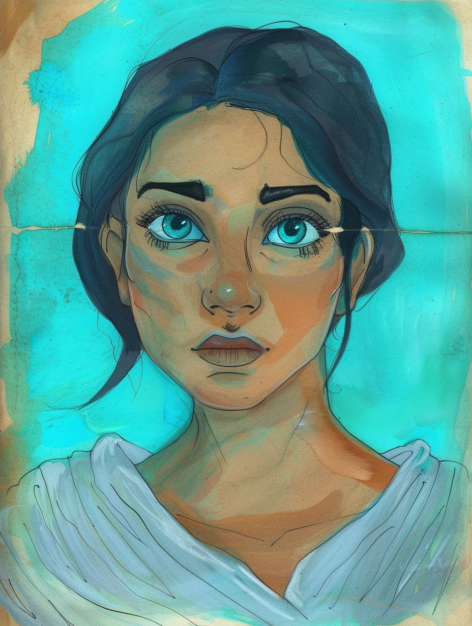 Azure Visions: A Study of Blue Portraits - Image 4