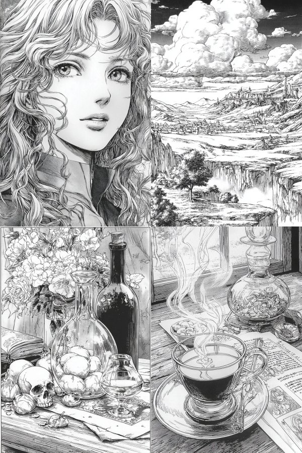 Ink Elegance Manga Portrait