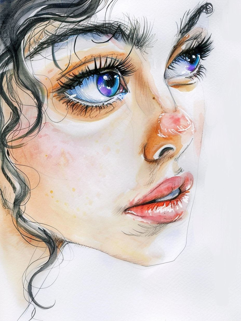 Ethereal Gazes: A Study of Feminine Beauty - Image 1