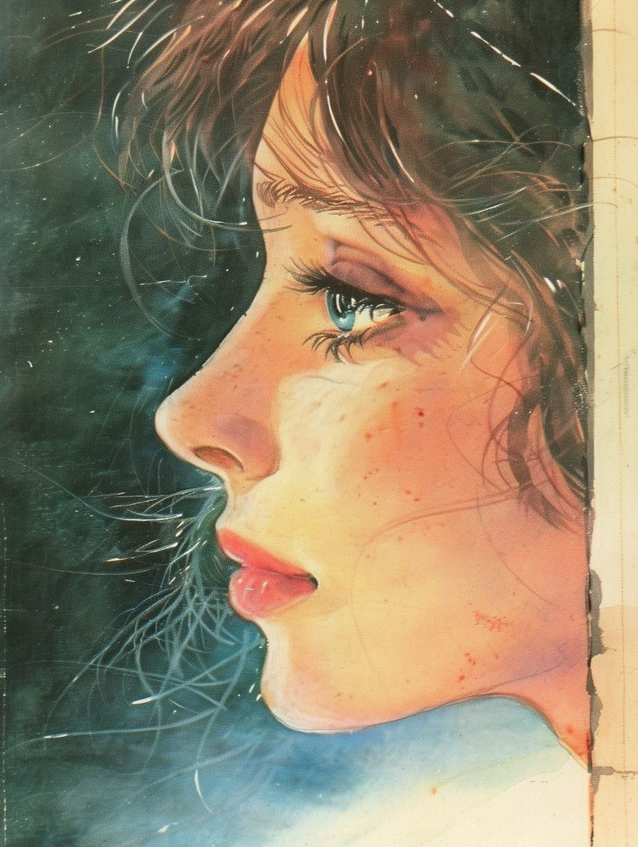 Azure Gaze: A Study in Watercolor - Image 3