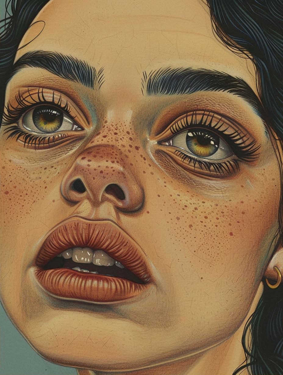Floral Freckles: A Digital Portrait Study - Image 2
