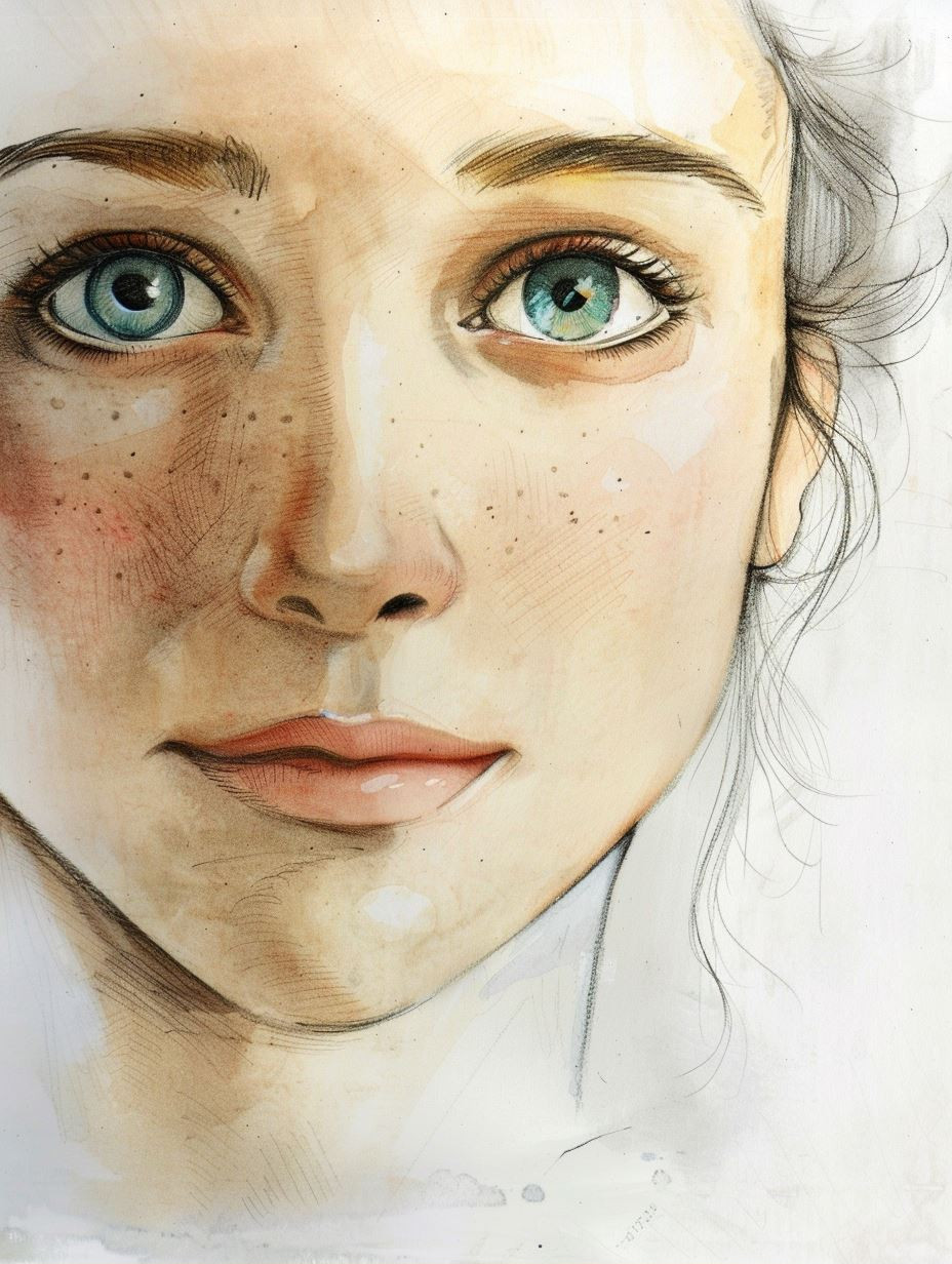 Ethereal Watercolor Portrait Studies - Image 1